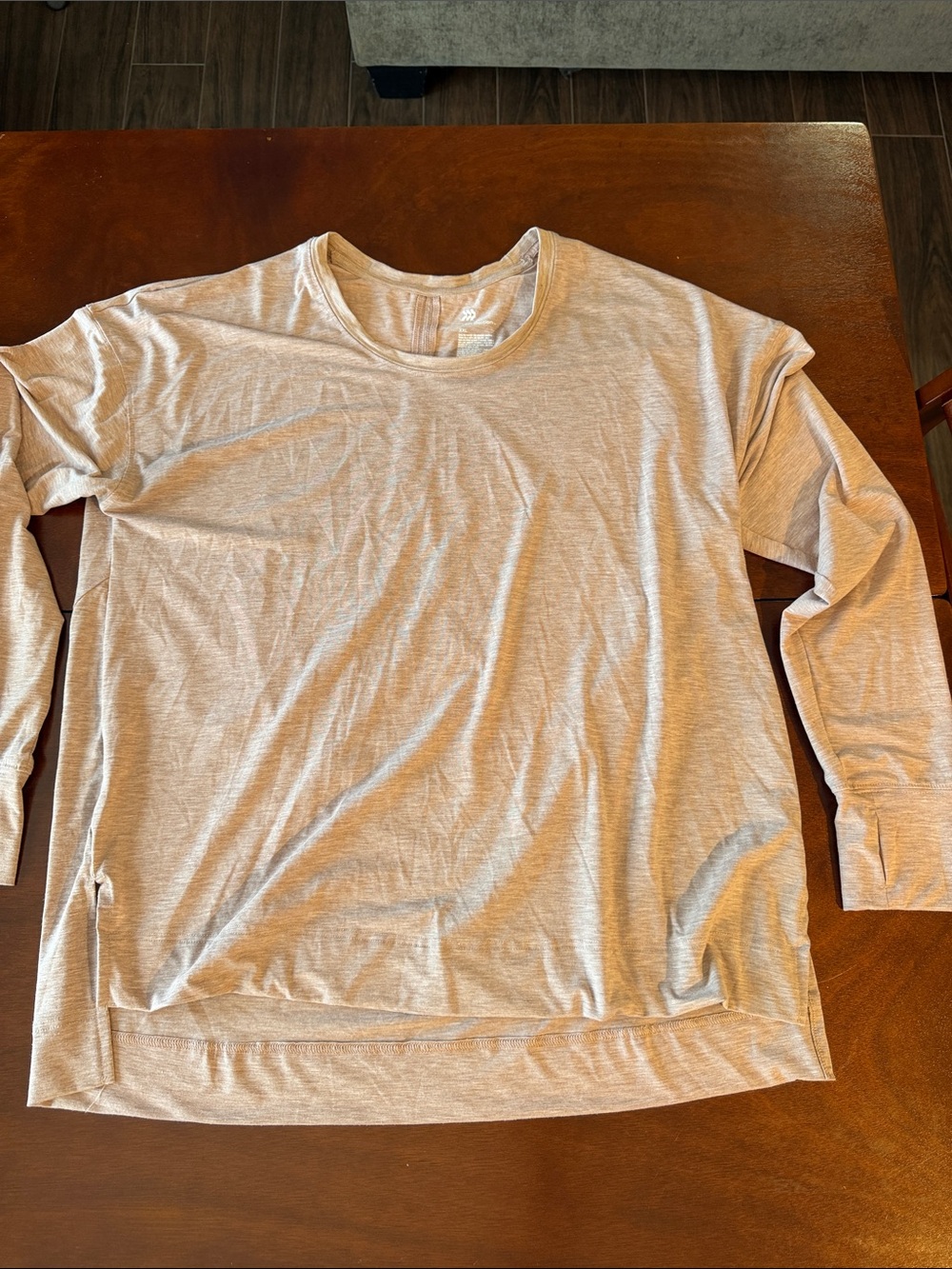 all in motion Long Sleeve Crewneck activewear Top - Pinky brown Beige